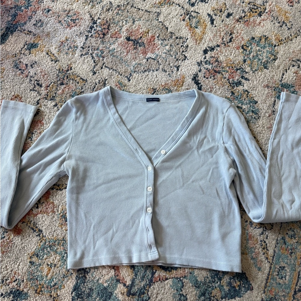 Brandy Melville Sky Blue Ribbed Top